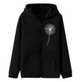thumbnail image 3 of Chandails à Capuche Zippés pour Femmes Rabais de 50 % en Liquidation Mode Fermeture Éclair Col en V Hauts à Enfiler Manches Longues Blouse à Capuche Imprimée Chandail, 3 of 4