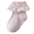 thumbnail image 1 of Zanarzt Toddler Ruffle Socks Baby Socks Spring and Fall Cotton Baby Socks Lace Stretch Boneless Girls Lace Lace Mid Calf Socks Light Pink,1-3 Years, 1 of 6