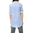 thumbnail image 3 of INSPIRE CHIC Chemises à Col à Revers pour Femmes, Boutonnées, Manches Longues Retroussables, m Bleu Pâle, 3 of 6