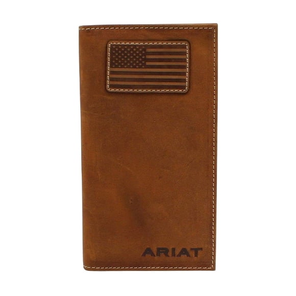 Ariat Men's Flag Patch Leather Wallet