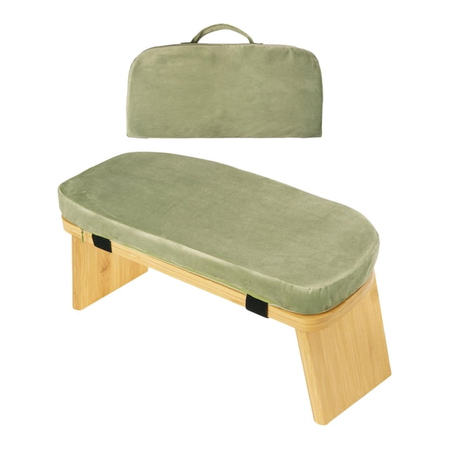 Lipstore Meditation Bench Home for Extended Practice Low Seat Comfortable for Kneeling or Green