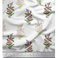 thumbnail image 1 of Soimoi Moss Georgette Fabric Leaves & Floral Block Print Fabric by The Yard 42 Inch Wide, 1 of 4