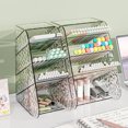thumbnail image 1 of pstuiky Clear Desktop Organizer Slanted Pen Holder & Cosmetic Storage Box, Multi-Functional Office Supply Organizer, 1 of 7