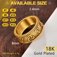 thumbnail image 3 of ORUYROP Men Vintage Celtic Rings, Can Engrave, Stainless Steel/Gold Plated/Black (Send Gift Box), 3 of 7