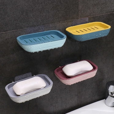 Boovnll Soap Dish, 4Pcs Soap Dish Shower Rail Soap Plates Bathroom, Soap Holder, Soap Holder Shower, Bar Soap Holder