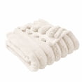 thumbnail image 5 of Better Homes & Gardens Ivory Channel Faux Fur Oversized Throw, 50" x 72", 5 of 5