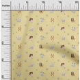 thumbnail image 1 of oneOone Tissu Polyester Lycra Imprimé Herbe & Chiots Chien au Mètre 56 Pouces de Large, 1 of 4