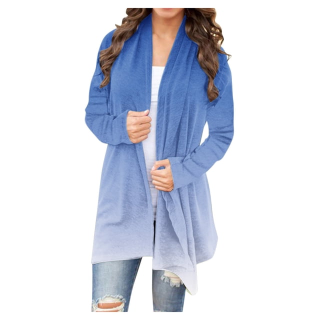 Pntutb Manteaux Grande Taille pour Femmes Mode Été Hiver Imprimé Manches Longues Cardigan