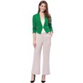 thumbnail image 3 of INSPIRE CHIC Veste Blazer Courte Sans Col pour Femme, de Travail/bureau/affaires Décontracté, 3 of 6