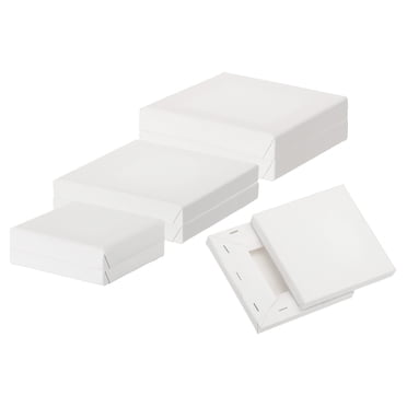 Uxcell Toile pour Peinture, Lot de 6 Toiles en Coton Vierges 3x3 Pouces 4x4 Pouces 5x5 Pouces pour Diverses Peintures