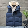 thumbnail image 2 of Gpaecead Quilted Puffer Vest Men's Solid Color Sleeveless Hooded Zipper Cardigan Warm Puffer Jacket, 2 of 4