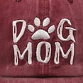 thumbnail image 4 of HNMKIU DOG MOM Embroidered Washed Outdoor Casual Sun Protection Baseball Hat Adjustable for Women 04_Wine,One Size, 4 of 4