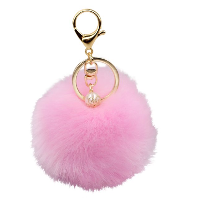 Bangcool Key Chain Fashion Creative Pom Pom Handbag Pendant Purse Charm Cell Phone Charm