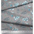 thumbnail image 2 of Soimoi Gray Rayon Fabric Flower Leaves Print Fabric by the Yard 56 Inch Wide, 2 of 2