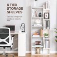 thumbnail image 4 of HOMCOM 6-Shelf Closed Back Wood Bookshelf Storage Shelves Decor Display, 4 of 10