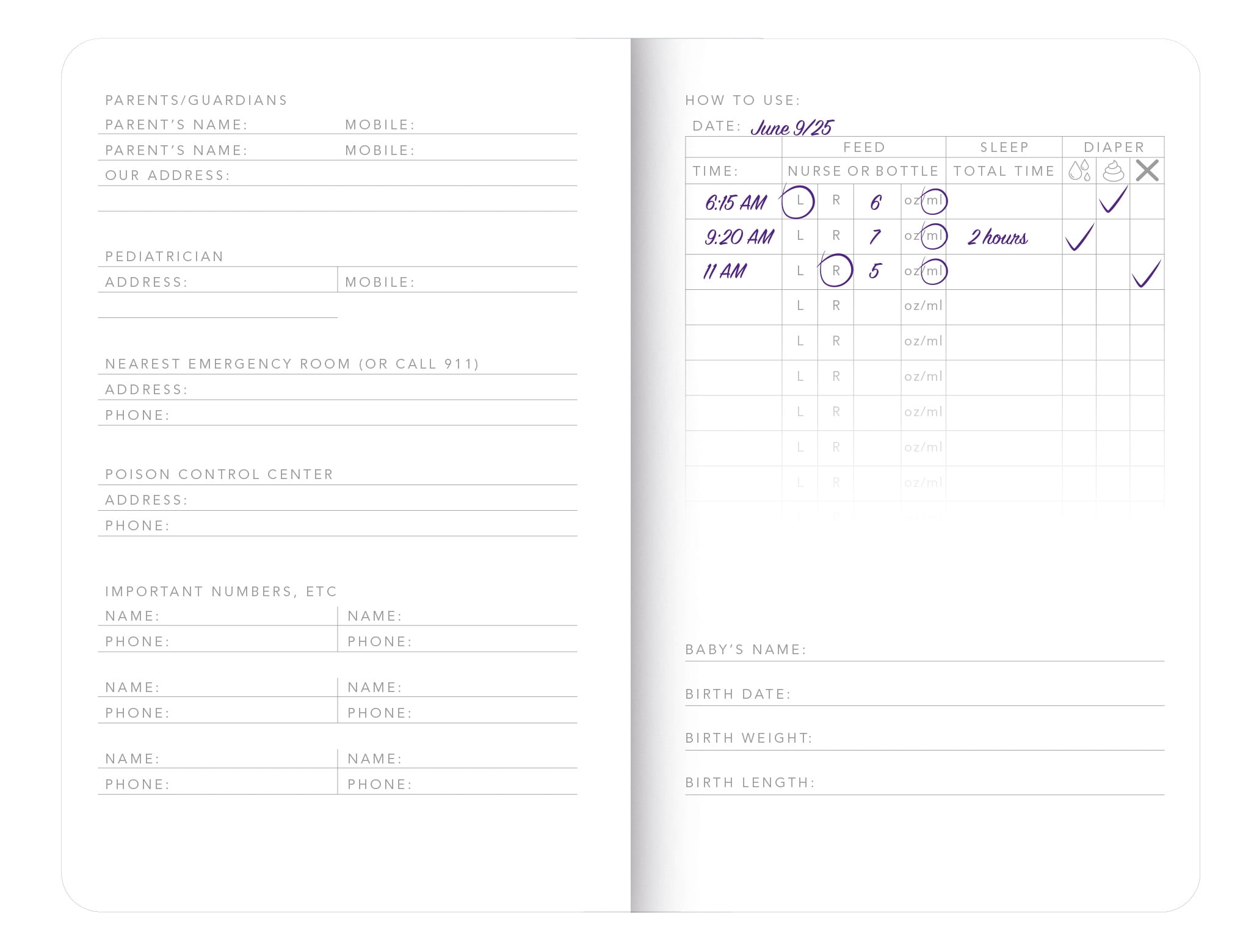 Mead Moments Pocket Journal - Feed & Sleep