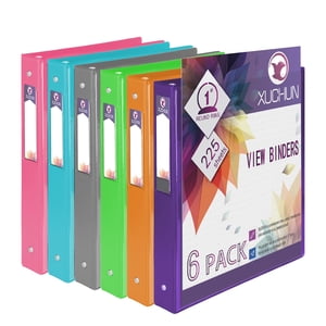 XUCHUN 3 Reliures à anneaux 1 Inch,Clear View Binder avec 2 Poches, cales 225 Feuilles 8.5x11 Inches Papier, Couverture personnalisable & Spine, Grandes Capacités Reliures pour Bureau, École, Maison, Affaires paquet de 6