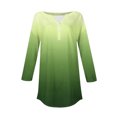 thumbnail image 4 of SwiftWear T-Shirts pour Femmes Mode Tendance Col Rond Manches Mi-Longues T-Shirt Couleur Dégradée Décontracté Ample Hauts Basiques, 4 of 5
