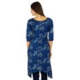 thumbnail image 3 of Bimba Womens Asymmetrical Kurta Regular Fit Cotton Kurti Tunic With Pockets - Blue, 3 of 9