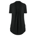 thumbnail image 2 of UPPADA Summer Plus Size Blouse for Women Short Sleeves V Neck Tops Solid Color Lace T Shirts Casual Button Tunic, 2 of 4