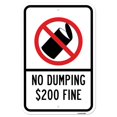 thumbnail image 1 of SignMission A-1218-25097 12 x 18 in. Aluminum Sign - No Dumping 200 Fine, 1 of 1