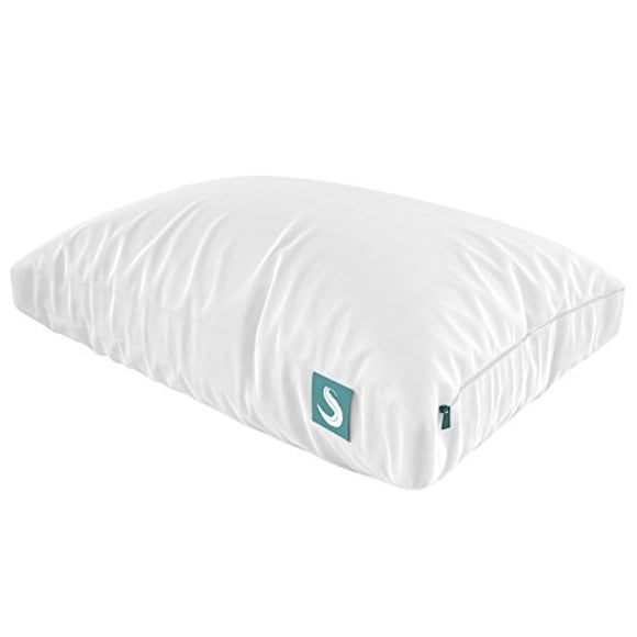 Sleepgram Bed Support Sleeping Pillow with Microfiber Cover, Queen Size, White