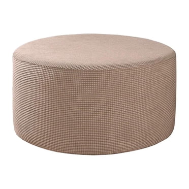 Housse Extensible pour Pouf Rond Housse de Repose-Pieds Housses Amovibles pour Repose-Pieds - Kahki 11Kahki
