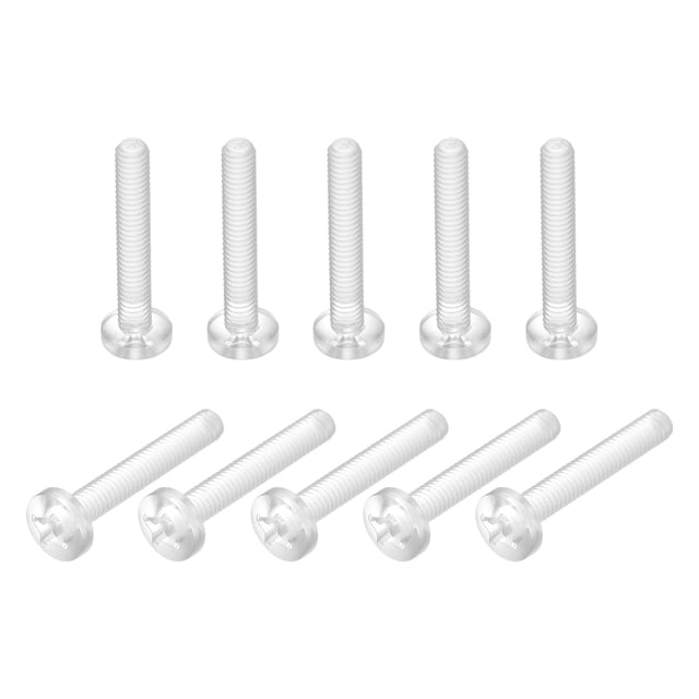 Unique Bargains M4x25mm Plastic Phillips Bolts PC Pan Head Machine Screws Transparent 50 Pack