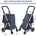 thumbnail image 4 of LEUYA ABC Chariot d'Épicerie, Chariot de Magasinage à 4 Roues, Chariot de Magasinage en Aluminium 46 L avec Sac Isotherme, Poignée Réglable, Chariot de Magasinage Pliant, 4 of 8