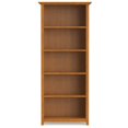 thumbnail image 3 of Amherst 30"Wide Solid Wood Transitional 5 Shelf Bookcase in Light Golden Brown, 3 of 8