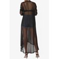 thumbnail image 2 of TheMogan Cardigan Ouvert à Manches Longues en Maille pour Femmes Mi-Mollet Caftan Transparent, 2 of 6
