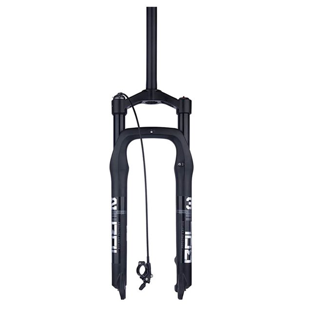 BOLANY BOLANY FKA006 26-Inch Magnesium Alloy Fat Tire Bicycle Fork for Snow and Beach Riding, 135mm Shock Absorption, Wire Control Suspension, Black Color