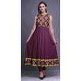 thumbnail image 2 of Bimba Robe Anarkali en Damas Magenta Foncé à Col Mandarin Sans Manches Kurtis pour Femmes Robe Maxi à Imprimé XXX-Large, 2 of 6