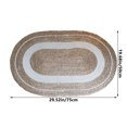 thumbnail image 3 of Yhmxh Bathroom Rugs Rattan Plaited Plaited Grass Rope Home Multi-purpose Oval Carpet Floor Mat Bedroom Hotel Model Room Decorative Mat Imitation Wool Woven Stripe Floor Mat Living Room Rug Bath Mat, 3 of 7