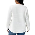 thumbnail image 4 of Timegard Plus Size Tops for Women Long Sleeve Round Neck Blouse Fall Casual Tunic Tops Solid Color, 4 of 8