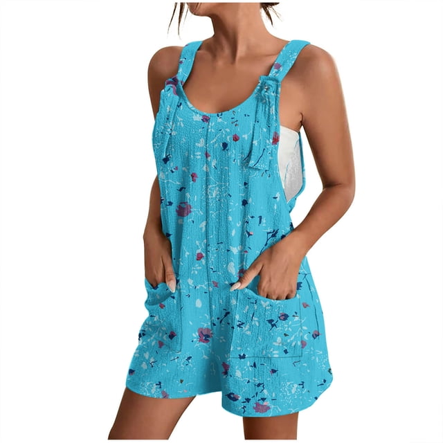 Penkiiy Combinaison à Bretelles Sans Manches à Imprimé Drapeau des États-Unis pour Femme, 3TG, Décontractée, Polyester
