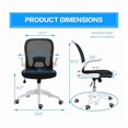 thumbnail image 2 of IPKIG Ergonomic Office Chair Mesh with Foldable Backrest, Mesh Home Office Computer Task Desk Chairs with Adjustable Arms and 360 Degree Universal Wheels (White), 2 of 6