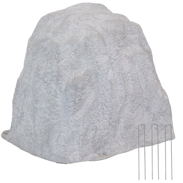 Sunnydaze Outdoor Lightweight Polyresin Landscape Rock Septic Cover with Stakes - Gray - 21.5"