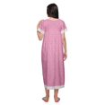 thumbnail image 3 of Moomaya Chemise de Nuit Maxi Boutonnée à Manches Courtes Imprimée pour Femmes en Coton, 3 of 5