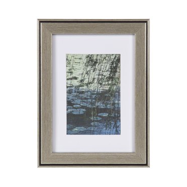 DesignOvation Aubree 5" x 7" Matted to 3.5" x 5" Silver Picture Frame