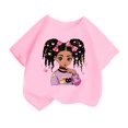 thumbnail image 1 of GDREDA Vêtements Fille Enfant Filles Mignon Mode Imprimé Col Rond Manches Courtes Tee Été Confortable Décontracté Ample T-Shirt Hauts Fille Hauts Rose,4-6 Ans, 1 of 4