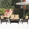 thumbnail image 3 of Gymax 4PCS Rattan Patio Conversation Set Cushioned Outdoor Furniture Set, 3 of 10