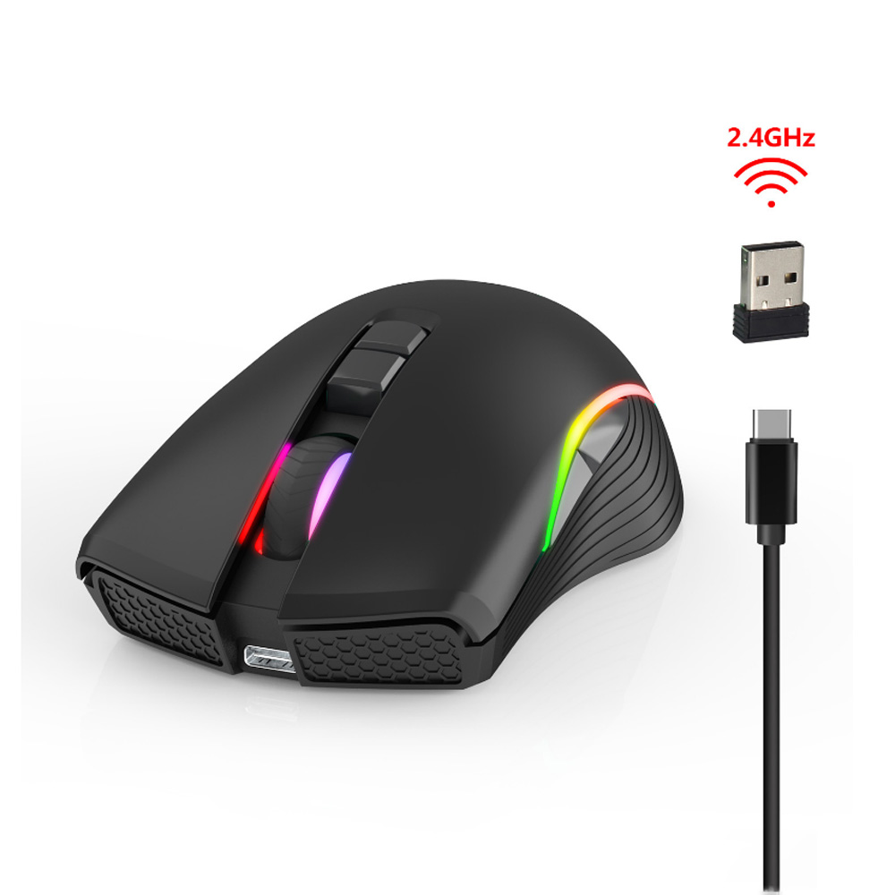 axGear Cordless RGB Gaming Mouse 2.4G Wireless with USB-C Charging Port Mice