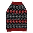 thumbnail image 1 of KNIT DOG SWEATER - RED ARGYLE DESIGN, 1 of 2