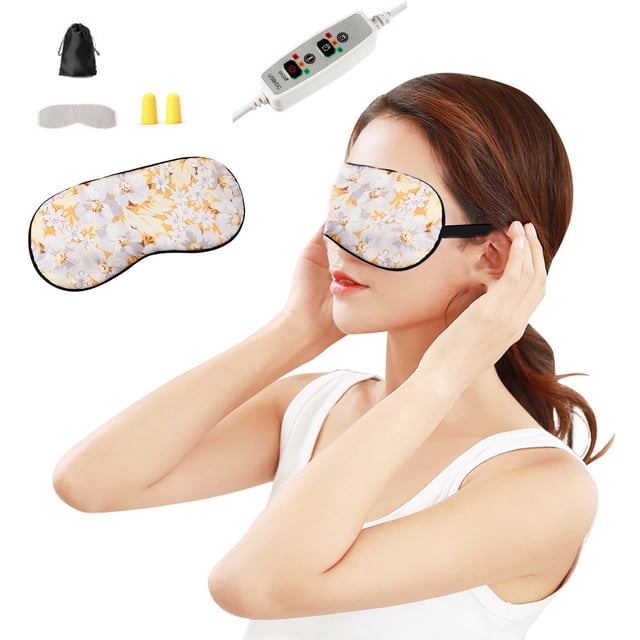 Antqov Heated Eye Mask, Warm Eye Compress Mask for Dry Eyes, USB Eye Heating Pad with Temperature & Timer Control Eye Mask for Sleeping - Contoured, Home Accessories