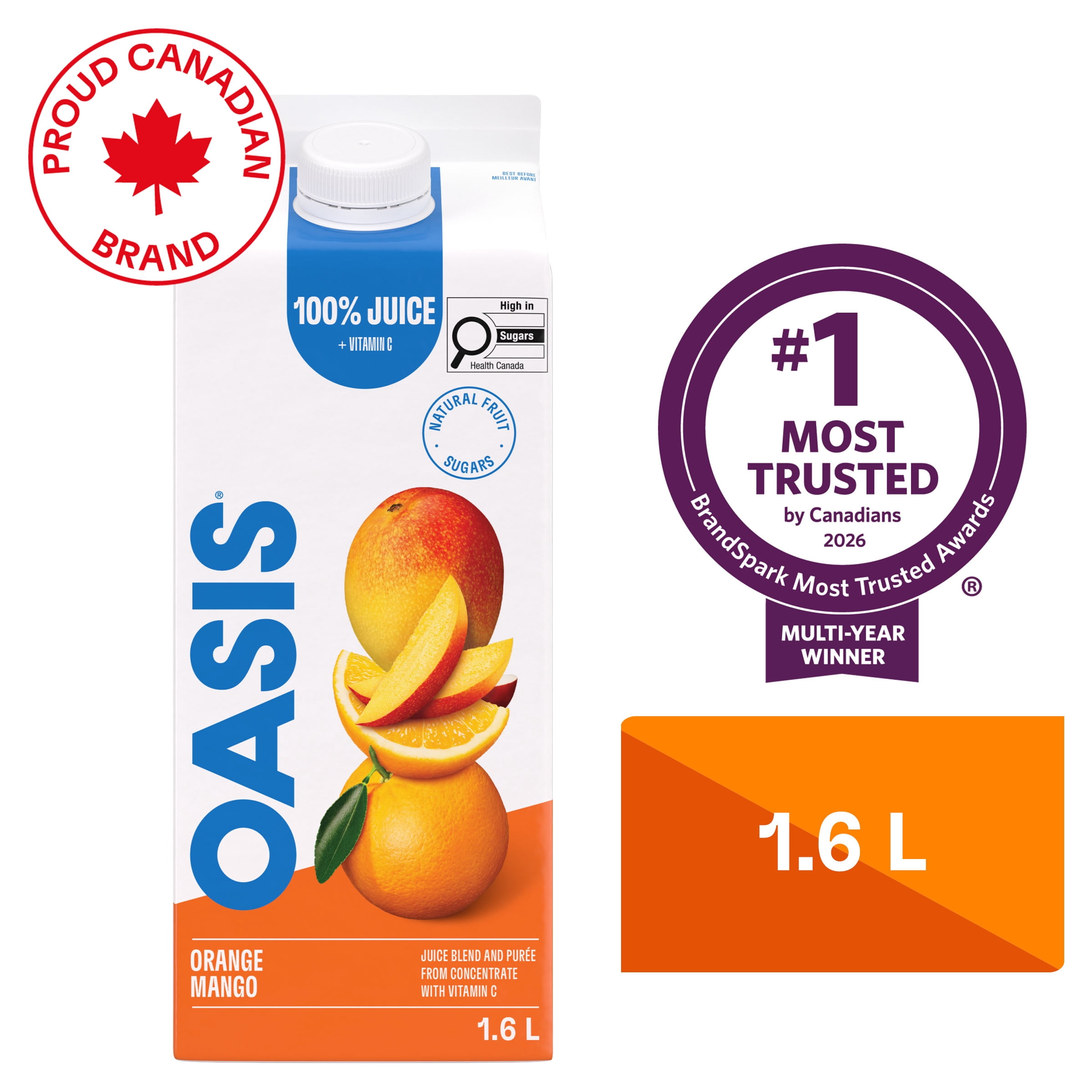 Oasis Jus de fruits orange et mangue 1,6 L
