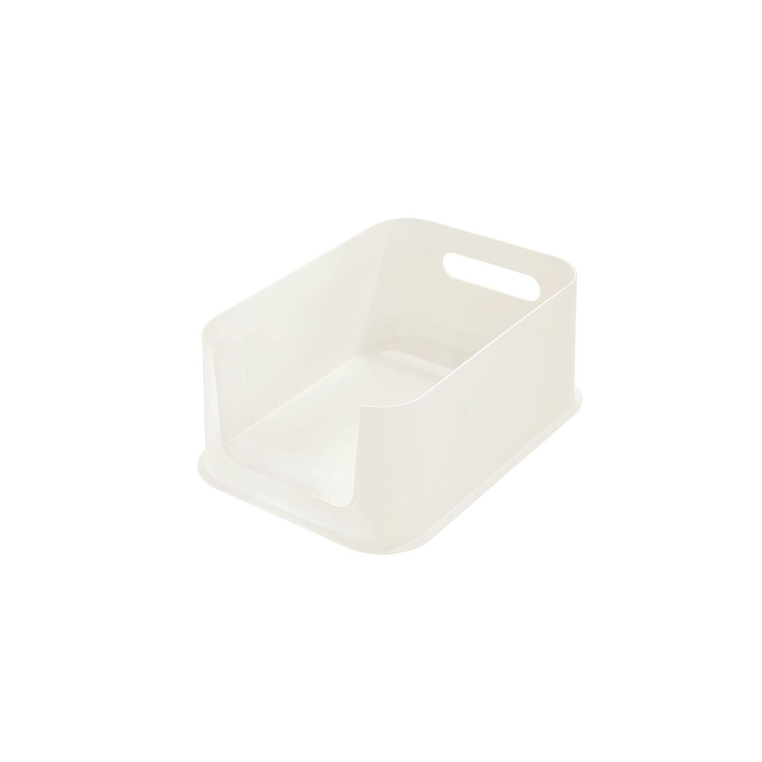 Bac de rangement moyen coco 11,9" iDesign Eco à ouverture frontale, avec poignée, en plastique recyclé sans BPA – 8,4" x 11,9" x 5"