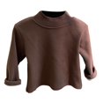 thumbnail image 1 of Boys Shirts Autumn Winter Warm Trutleneck Long Sleeve Solid Pullover Basic Top Coffee 6-7 Years, 1 of 5