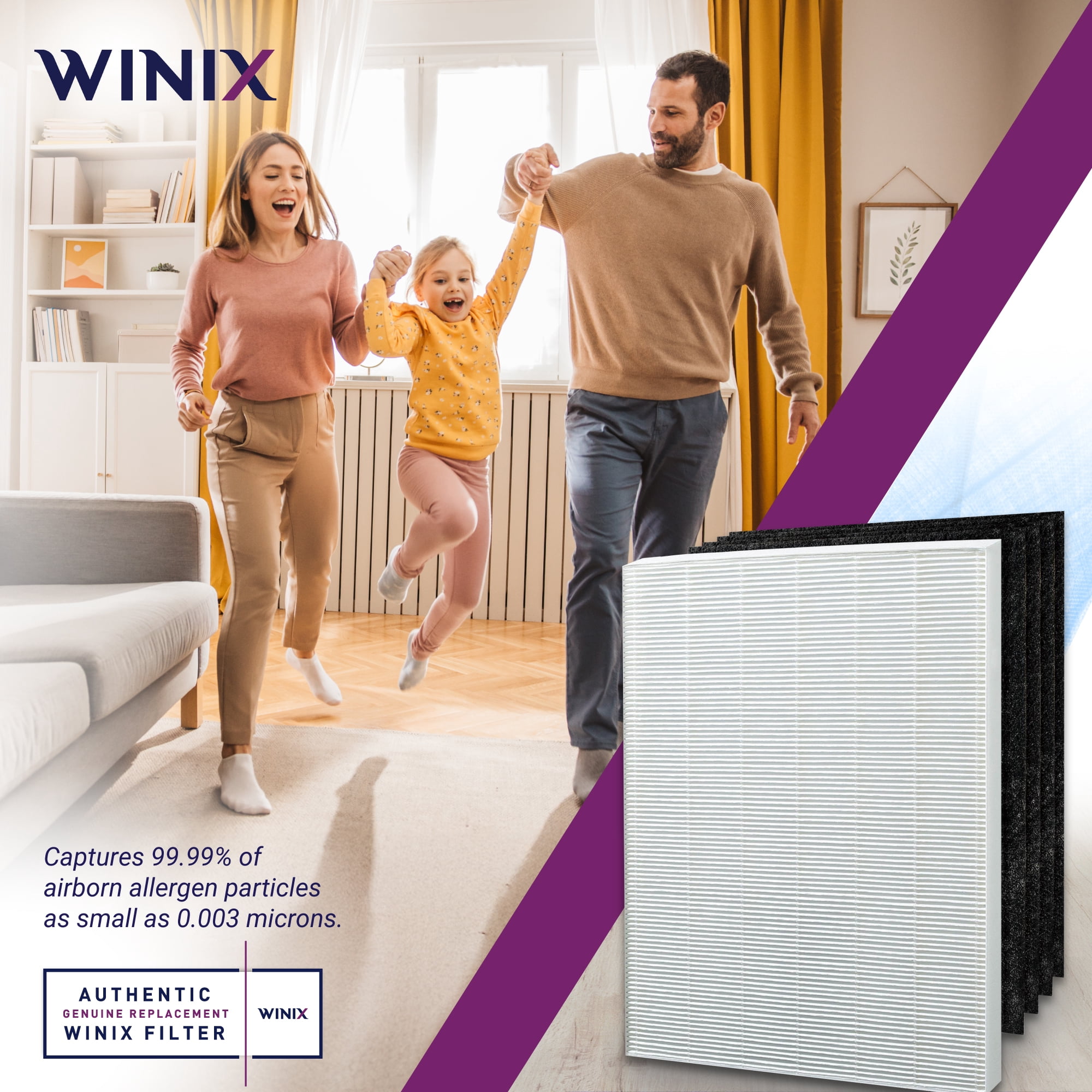 Filtre de rechange Winix 115115 True HEPA Plus 4 A, compatible avec les modèles Winix 6300, P300, 5300, 5500, 5300-2, 6300-2, AM90, C909, 9800 et C535