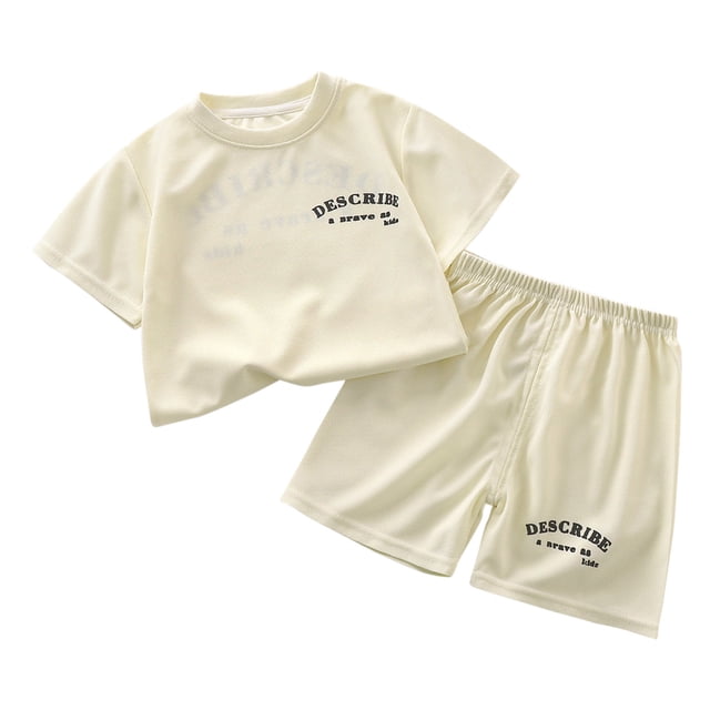 Birdeem Chemises pour Filles Ensemble à Manches Courtes pour Enfants Été Shorts Coréens T-Shirt Enfants Été Haut/chemise à Manches Courtes à Col Rond Ensemble